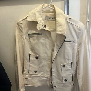 Women’s white Zara Moto jacket